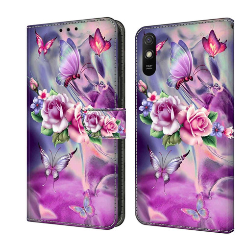 Xiaomi Redmi 9A Crystal 3D Shockproof Protective Leather Phone Case - Butterfly