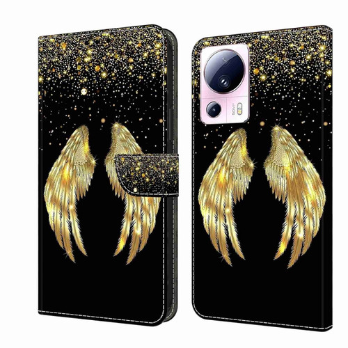Xiaomi 13 Lite Crystal 3D Shockproof Protective Leather Phone Case - Golden Wings