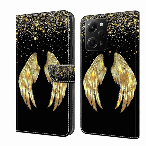 Xiaomi Redmi Note 12 Pro Global Crystal 3D Shockproof Protective Leather Phone Case - Golden Wings