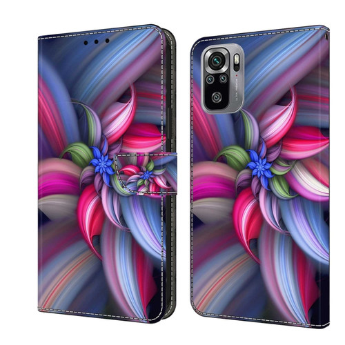 Xiaomi Redmi Note 10 4G Crystal 3D Shockproof Protective Leather Phone Case - Colorful Flower