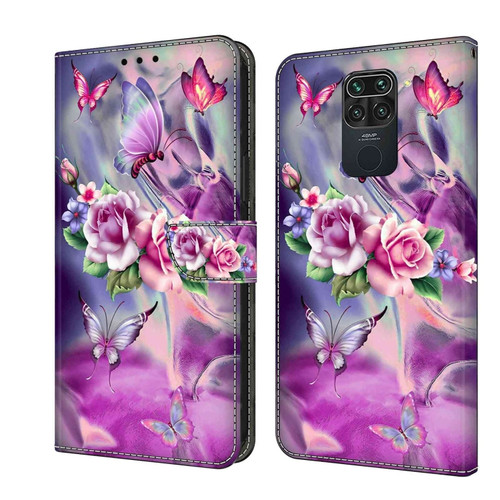 Xiaomi Redmi Note 9 Crystal 3D Shockproof Protective Leather Phone Case - Butterfly