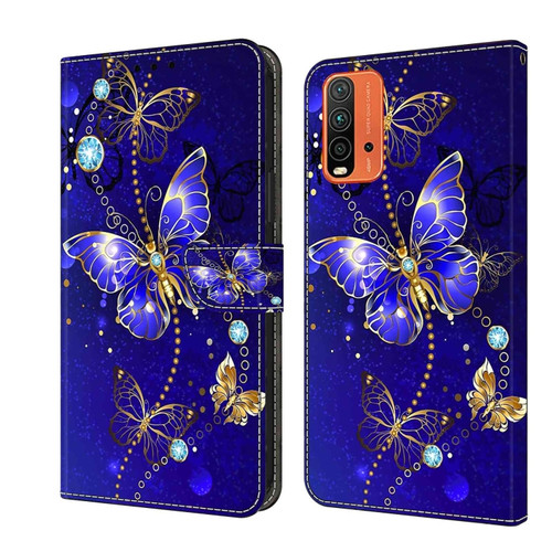 Xiaomi Redmi 9T Crystal 3D Shockproof Protective Leather Phone Case - Diamond Butterfly