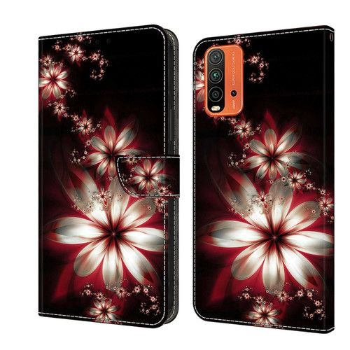 Xiaomi Redmi 9T Crystal 3D Shockproof Protective Leather Phone Case - Fantastic Flower