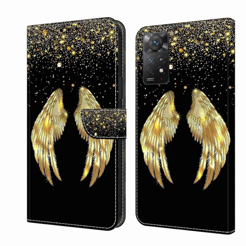 Xiaomi Redmi Note 11 Pro 5G / 4G Global Crystal 3D Shockproof Protective Leather Phone Case - Golden Wings