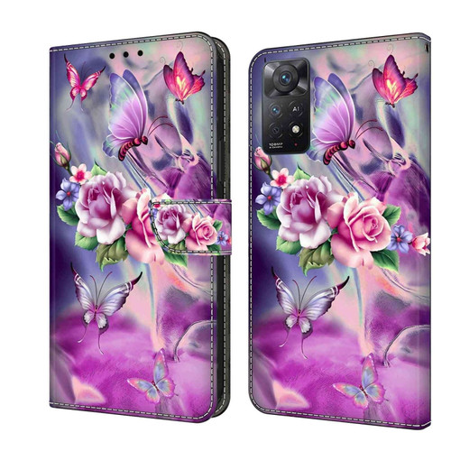 Xiaomi Redmi Note 11 Pro 5G / 4G Global Crystal 3D Shockproof Protective Leather Phone Case - Butterfly