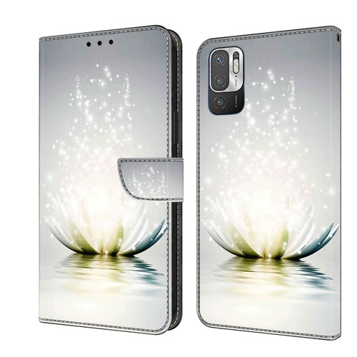 Xiaomi Redmi Note 10 5G Crystal 3D Shockproof Protective Leather Phone Case - Light Lotus