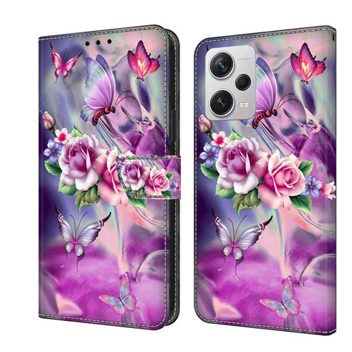 Xiaomi Redmi Note 12 Pro+ Crystal 3D Shockproof Protective Leather Phone Case - Butterfly