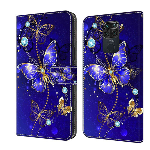 Xiaomi Redmi Note 9 Crystal 3D Shockproof Protective Leather Phone Case - Diamond Butterfly