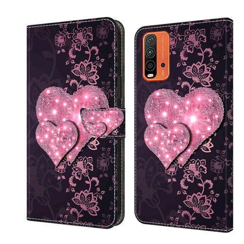 Xiaomi Redmi 9T Crystal 3D Shockproof Protective Leather Phone Case - Lace Love