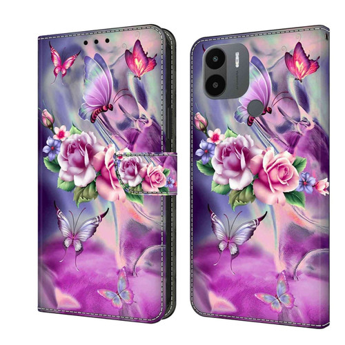 Xiaomi Redmi A1+ / A2 / A2+ Crystal 3D Shockproof Protective Leather Phone Case - Butterfly