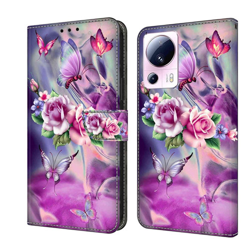 Xiaomi 13 Lite Crystal 3D Shockproof Protective Leather Phone Case - Butterfly