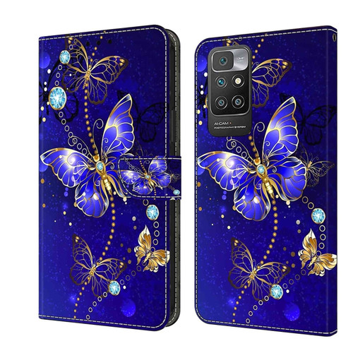 Xiaomi Redmi 10 Crystal 3D Shockproof Protective Leather Phone Case - Diamond Butterfly