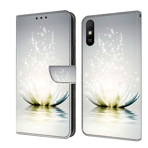 Xiaomi Redmi 9A Crystal 3D Shockproof Protective Leather Phone Case - Light Lotus
