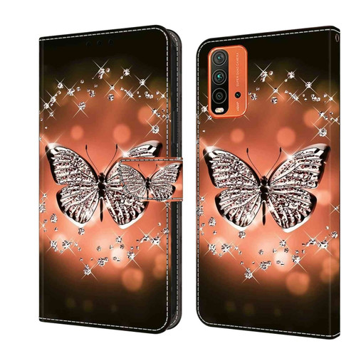 Xiaomi Redmi 9T Crystal 3D Shockproof Protective Leather Phone Case - Crystal Butterfly