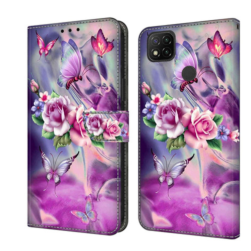 Xiaomi Redmi 9C Crystal 3D Shockproof Protective Leather Phone Case - Butterfly