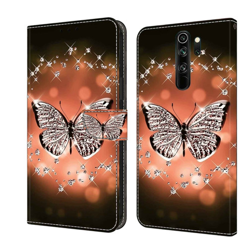 Xiaomi Redmi Note 8 Pro Crystal 3D Shockproof Protective Leather Phone Case - Crystal Butterfly