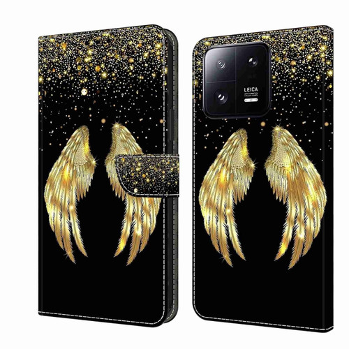 Xiaomi 13 Pro Crystal 3D Shockproof Protective Leather Phone Case - Golden Wings