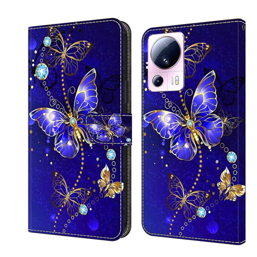 Xiaomi 13 Lite Crystal 3D Shockproof Protective Leather Phone Case - Diamond Butterfly