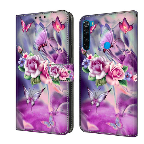 Xiaomi Redmi Note 8 Crystal 3D Shockproof Protective Leather Phone Case - Butterfly