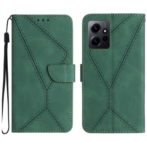Xiaomi Redmi Note 12 4G Stitching Embossed Leather Phone Case - Green