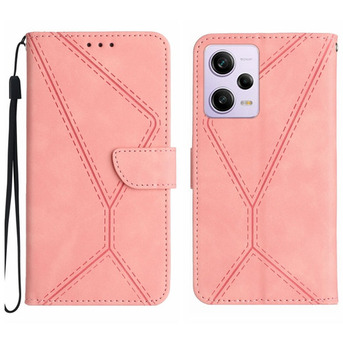 Xiaomi POCO X5 Pro Stitching Embossed Leather Phone Case - Pink