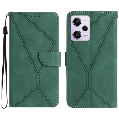 Xiaomi Redmi Note 12 Pro+ Stitching Embossed Leather Phone Case - Green