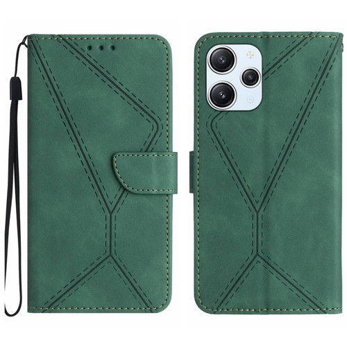 Xiaomi Redmi 12 4G Global Stitching Embossed Leather Phone Case - Green