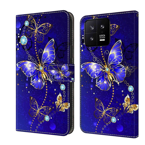 Xiaomi 13 Crystal 3D Shockproof Protective Leather Phone Case - Diamond Butterfly
