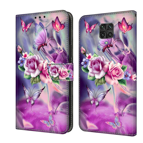 Xiaomi Redmi Note 9 Pro Crystal 3D Shockproof Protective Leather Phone Case - Butterfly