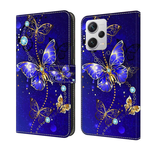 Xiaomi Redmi Note 12 Pro+ Crystal 3D Shockproof Protective Leather Phone Case - Diamond Butterfly