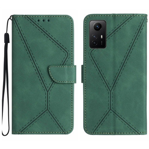 Xiaomi Redmi Note 12S Stitching Embossed Leather Phone Case - Green