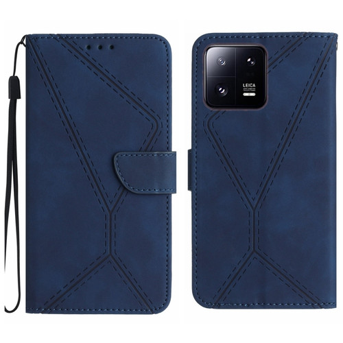 Xiaomi 13 Pro Stitching Embossed Leather Phone Case - Blue