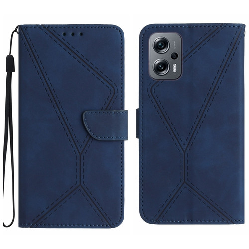 Xiaomi POCO X4 GT Stitching Embossed Leather Phone Case - Blue