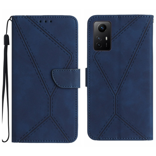 Xiaomi Redmi Note 12S Stitching Embossed Leather Phone Case - Blue