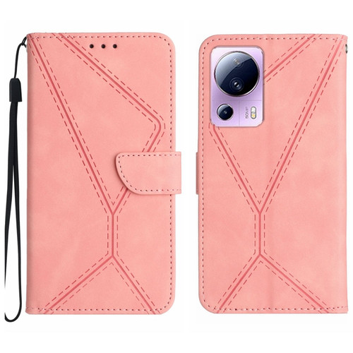 Xiaomi 13 Lite Stitching Embossed Leather Phone Case - Pink