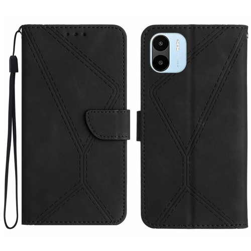 Xiaomi Redmi A1+ / A2+ Stitching Embossed Leather Phone Case - Black