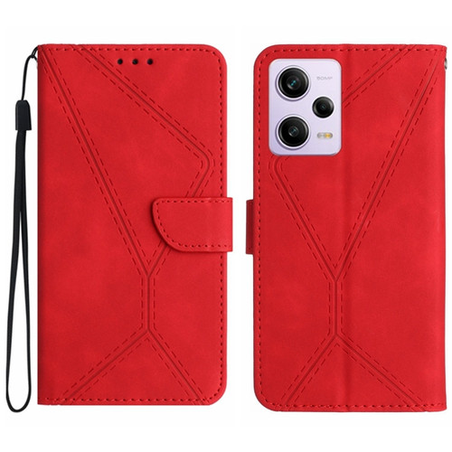 Xiaomi POCO X5 Pro Stitching Embossed Leather Phone Case - Red