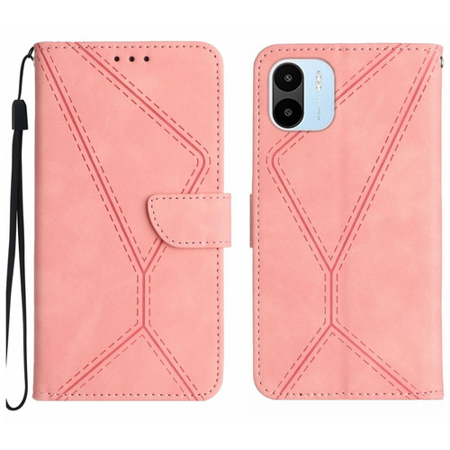 Xiaomi Redmi A1 / A2 Stitching Embossed Leather Phone Case - Pink