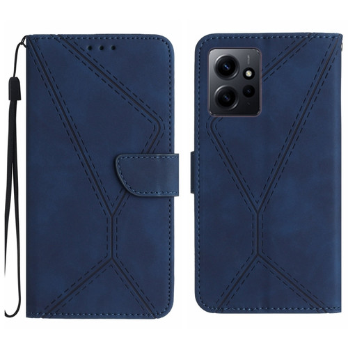 Xiaomi Redmi Note 12 4G Stitching Embossed Leather Phone Case - Blue