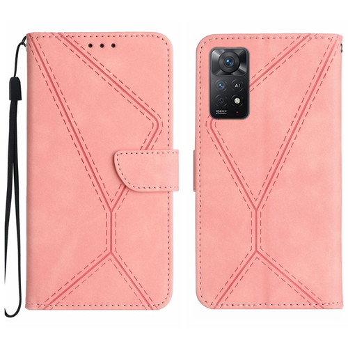 Redmi Note 12 Pro 4G/5G Stitching Embossed Leather Phone Case - Pink