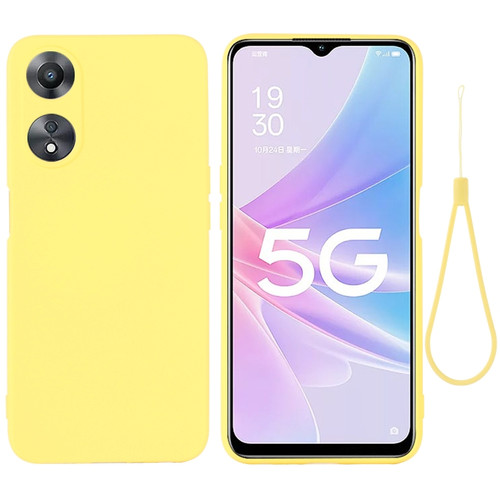 OPPO A58 5G / A58x / A78 5G Global Pure Color Liquid Silicone Shockproof Phone Case - Yellow