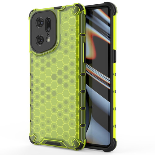 OPPO Find X5 Pro Shockproof Honeycomb PC + TPU Phone Case - Green