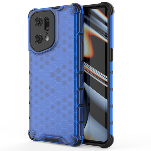 OPPO Find X5 Pro Shockproof Honeycomb PC + TPU Phone Case - Blue