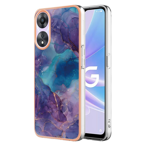 OPPO A78/A58 Electroplating Marble Dual-side IMD Phone Case - Purple 016