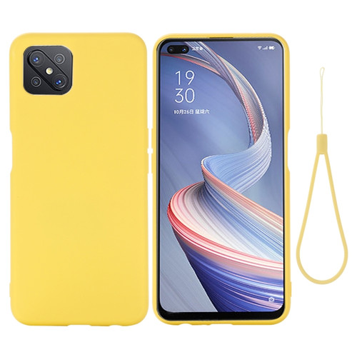 OPPO A92s / Reno4 Z 5G Pure Color Liquid Silicone Shockproof Full Coverage Case - Yellow