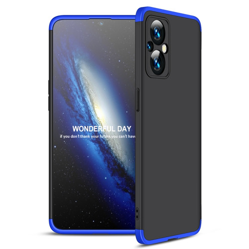 OPPO Reno7 Z 5G / A96 5G / Reno7 Lite / F21 Pro 5G / OnePlus Nord N20 5G GKK Three Stage Splicing Full Coverage PC Phone Case - Black Blue