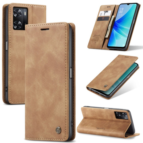 CaseMe 013 Multifunctional Horizontal Flip Leather Phone Case OPPO A57 4G Global/A57S 4G Global/A77 4G Global/A57e 4G/A77s  - Brown