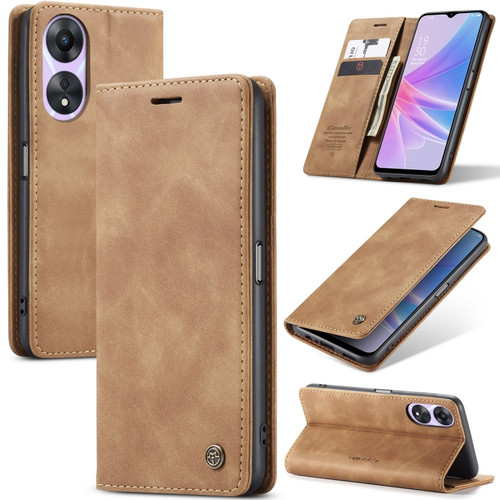 OPPO A78 CaseMe 013 Multifunctional Horizontal Flip Leather Phone Case - Brown