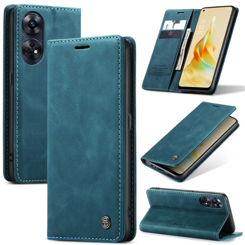 OPPO Reno8 T 4G CaseMe 013 Multifunctional Horizontal Flip Leather Phone Case - Blue