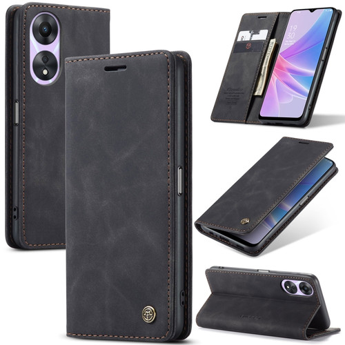 OPPO A78 CaseMe 013 Multifunctional Horizontal Flip Leather Phone Case - Black